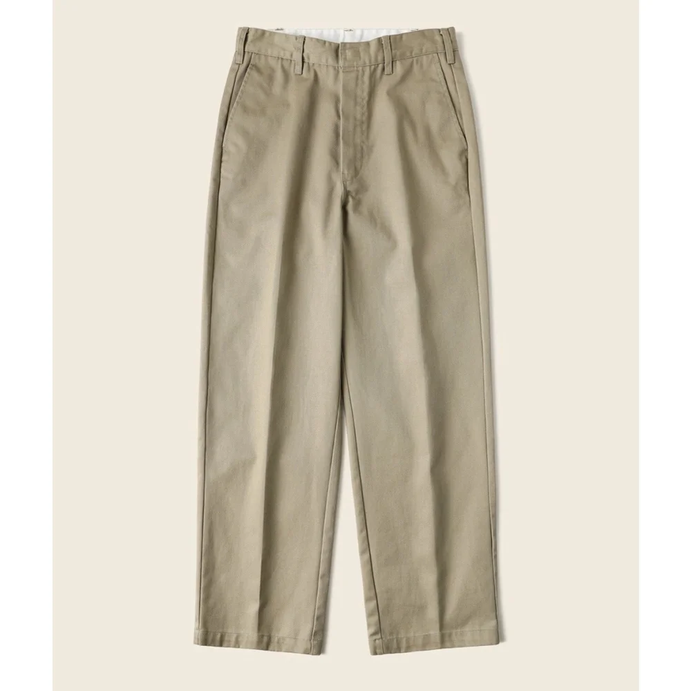 1970s Straight-Leg Work Pants Khaki Non Stock 100% Cotton Fits 34 Read